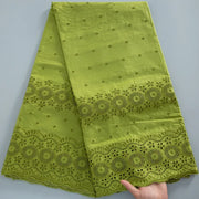 [codex-media-19] Navy Blue Embroidered Eyelet (Circular & Floral Cutout Motifs) Swiss Voile Lace Fabric 5 Yards | 4930 image 20