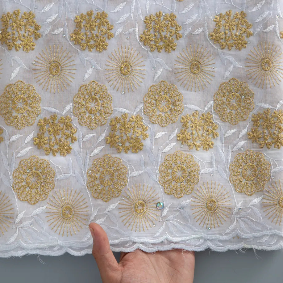 [codex-media-3] Brown Swiss Voile Lace Fabric 5 Yards | 4938 image 4