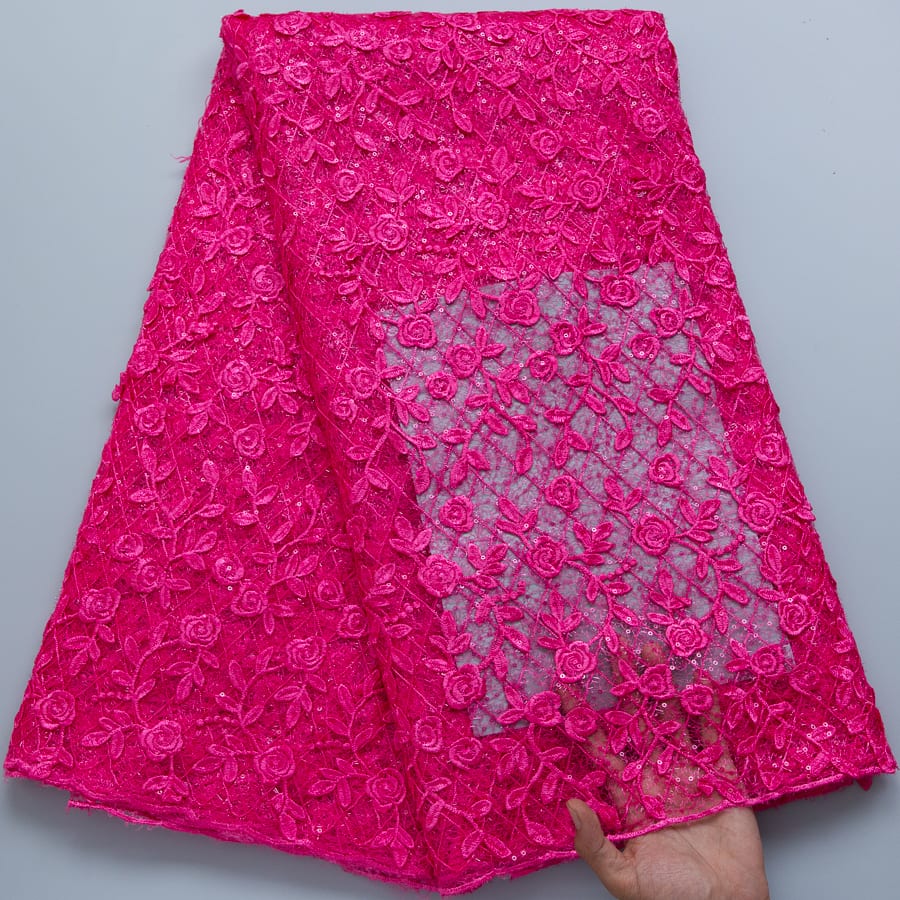 [codex-media-10] French Mesh Lace Fabric with Sequins | 5 Yards/pc African Net Lace Fabric image 11