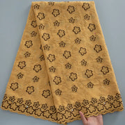 [codex-media-3] Swiss Voile Lace Fabric with Rhinestones | 5 Yards/pc African Cotton Lace Fabric image 4