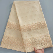 [codex-media-5] Navy Blue Embroidered Eyelet (Circular & Floral Cutout Motifs) Swiss Voile Lace Fabric 5 Yards | 4930 image 6