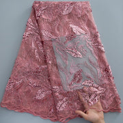 [codex-media-4] African Mesh Lace Fabric, French Net Lace Fabric with Sequins for Sewing Wedding/Party/Prom Dresses image 5