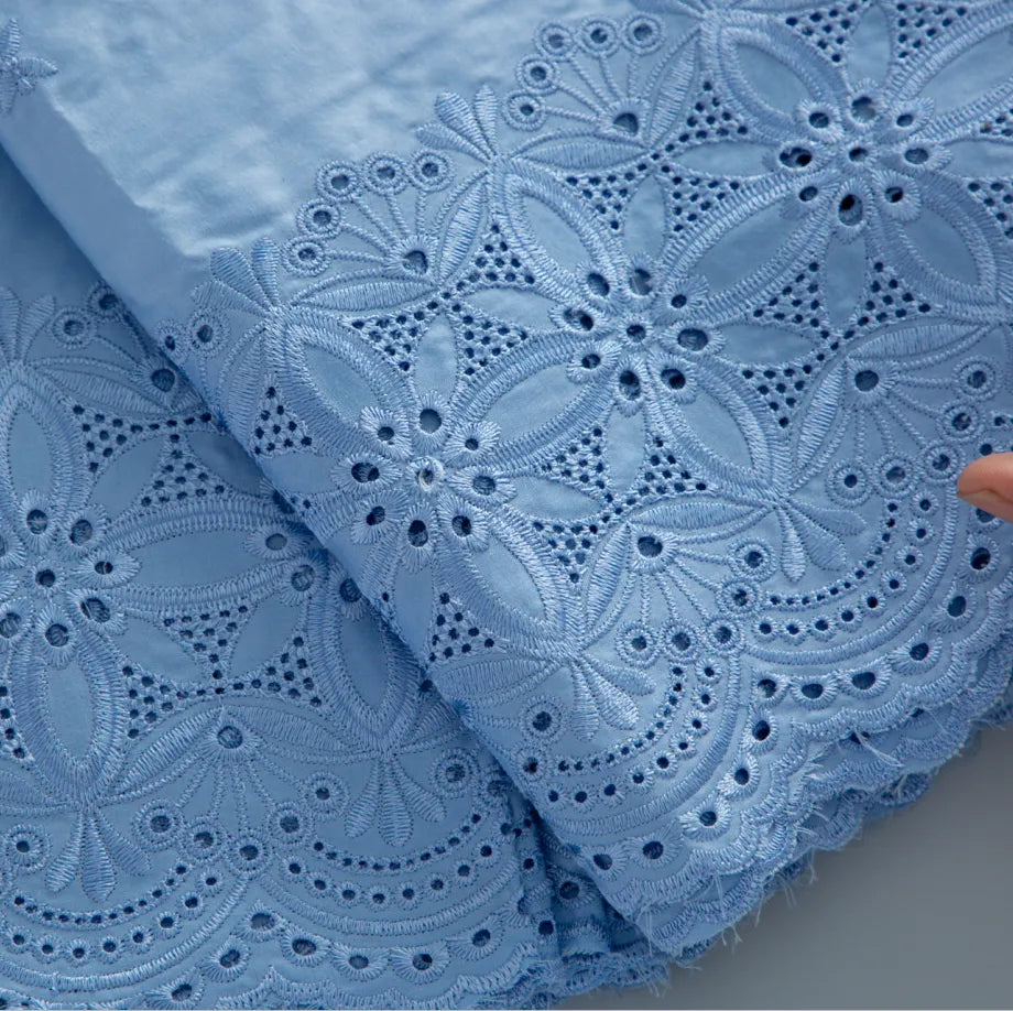 [codex-media-1] Blue Swiss Voile Lace Fabric Men’s Suits Fabric 5 Yards | 4943 image 2