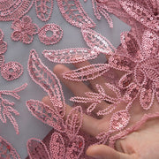 [codex-media-5] African Mesh Lace Fabric, French Net Lace Fabric with Sequins for Sewing Wedding/Party/Prom Dresses image 6
