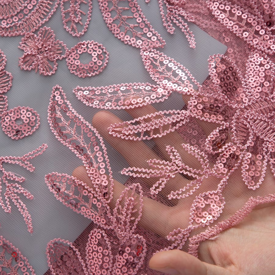 [codex-media-5] African Mesh Lace Fabric, French Net Lace Fabric with Sequins for Sewing Wedding/Party/Prom Dresses image 6