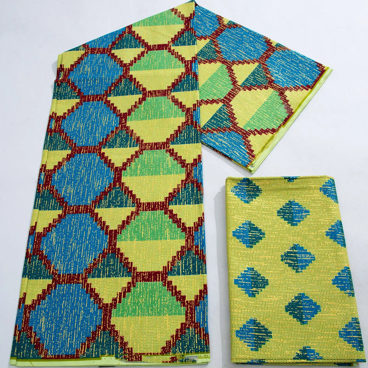 [codex-media-2] African Kente Print Fabric  5+2Yards Set | Double-Sided Party Material image 3