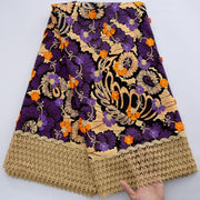 [codex-media-7] African Wax Lace Fabric, Nigerian Embroidery Lace Fabric for Sewing  Women Wedding/Party/Prom Dresses image 8