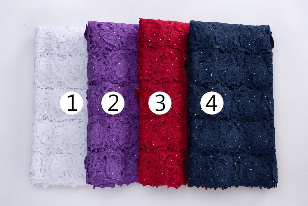 [codex-media-2] Guipure Cord Lace Fabric Purple Floral 4929 image 3