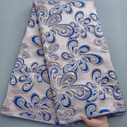 [codex-media-11] African Brocade Lace Fabric | 5 Yards/pc French Jacquard Lace Fabric image 12