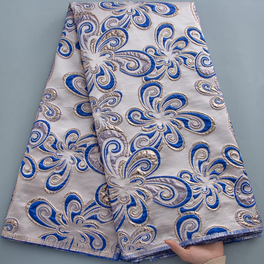 [codex-media-11] African Brocade Lace Fabric | 5 Yards/pc French Jacquard Lace Fabric image 12