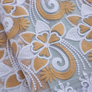 [codex-media-1] French Mesh Lace Fabric with Sequins | 5 Yards/pc African Net Lace Fabric image 2