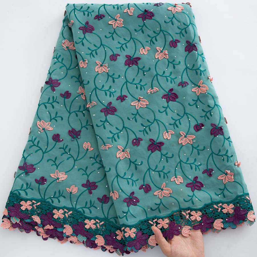 [codex-media-6] Swiss Voile Lace Fabric with Rhinestones | 5 Yards/pc African Cotton Lace Fabric image 7