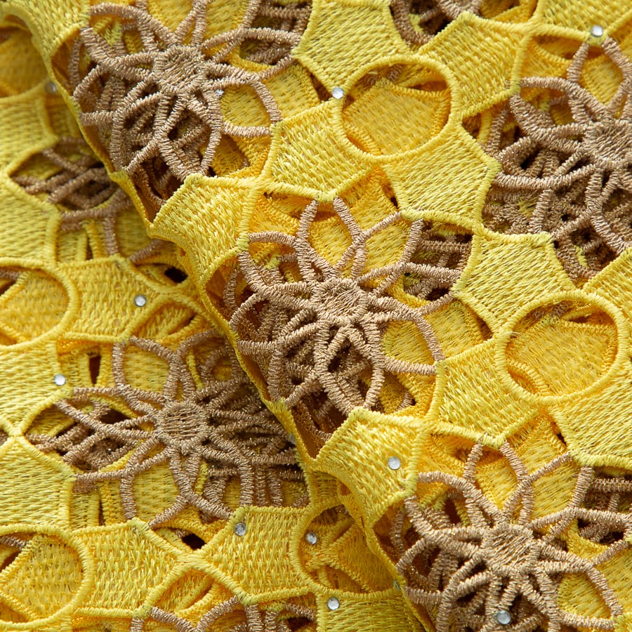 [codex-media-9] African Guipure Cord Lace Fabric with Rhinestones image 10