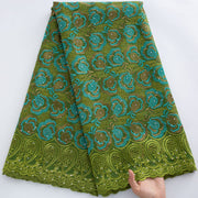 [codex-media-8] Swiss Voile Lace Fabric with Rhinestones | 5 Yards/pc African Cotton Lace Fabric image 9