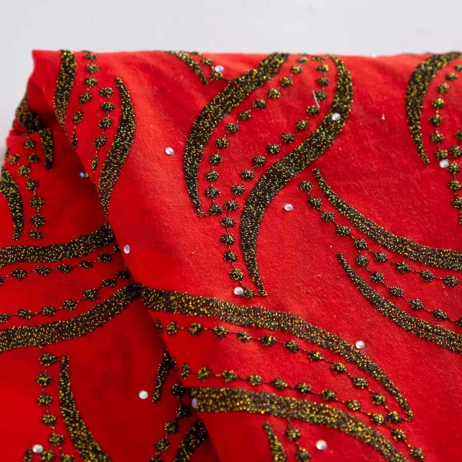 [codex-media-11] Swiss Voile Lace Fabric with Rhinestones | 5 Yards/pc African Cotton Lace Fabric image 12