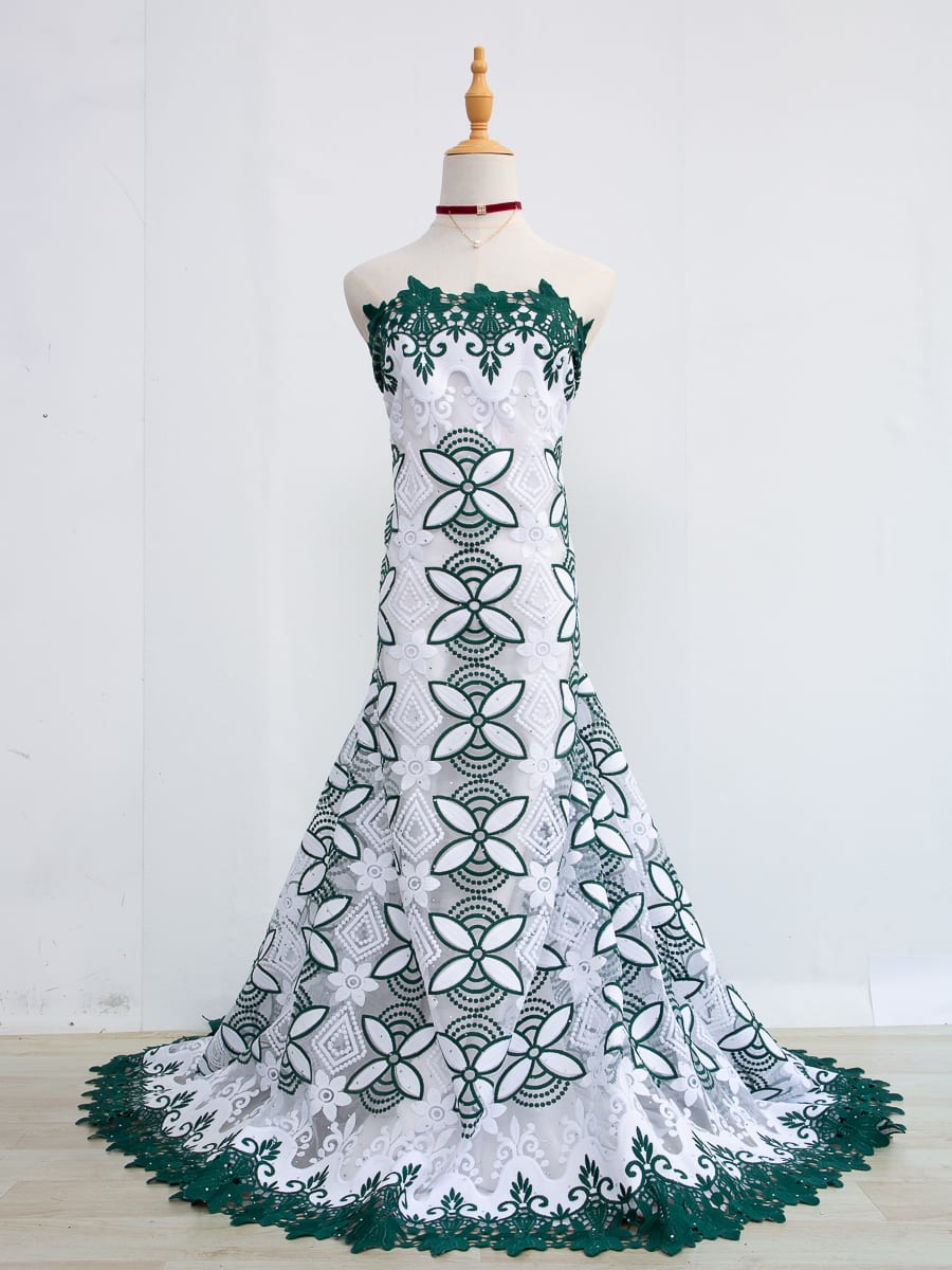 [codex-media-12] French Mesh Lace Fabric with Sequins | 5 Yards/pc African Net Lace Fabric image 13