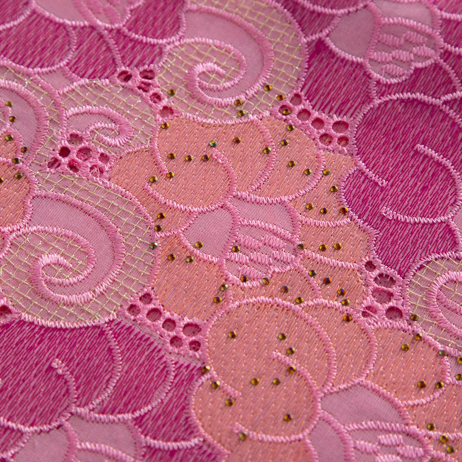 [codex-media-7] 5 Yards/pc Swiss Voile Lace Fabric with Rhinestones, African Cotton Lace Fabric for Sewing Women Wedding Party Dresses image 8