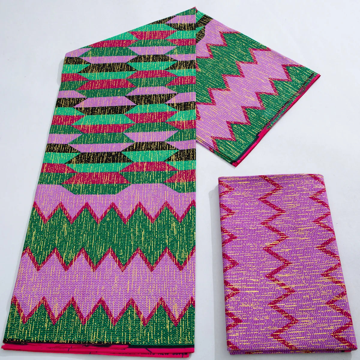 [codex-media-4] African Kente Print Fabric  5+2Yards Set | Double-Sided Party Material image 5