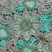 [codex-media-13] Guipure Cord Lace Fabric with Rhinestones | 5 Yards/pc Nigerian Water Soluble Lace Fabric image 14