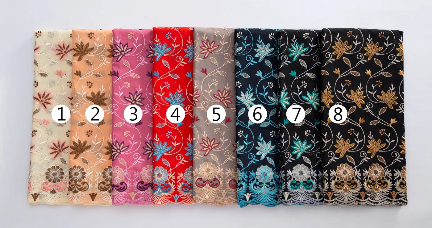 [codex-media-8] Swiss Voile Lace Fabric with Rhinestones | 5 Yards/pc African Cotton Lace Fabric image 9