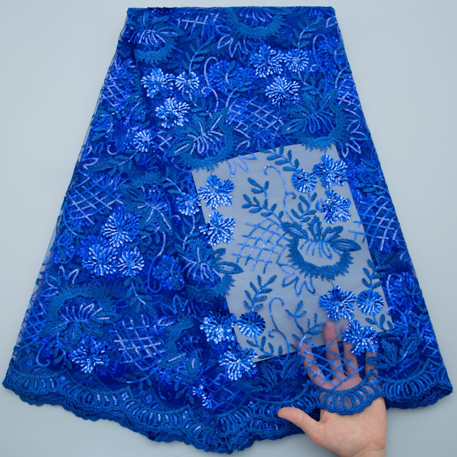 [codex-media-16] African Mesh Lace Fabric, French Net Lace Fabric with Sequins for Sewing Wedding/Party/Prom Dresses image 17