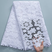 SJD LACE White Guipure Cord Lace Fabric with Sequins 2026 High Quality Lace Material Bridal For Nigerian Wedding Dress A3036