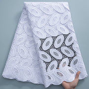 SJD LACE White Guipure Cord Lace Fabric with Sequins 2026 High Quality Lace Material Bridal For Nigerian Wedding Dress A3036