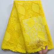 SJD White Guipure Cord Lace Fabric with Sequins 2025 High Quality African Water Souble Lace Fabric for Women Party Dresses Sew