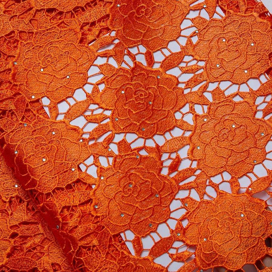 SJD LACE Navy Blue Nigerian Cord Lace Fabric 5Yards 2026 Latest African Stones Water Soluble Lace for Women Party Dress Sew 4684