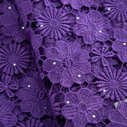 [codex-media-4] Afarican Guipure Cord Lace Fabric with Rhinestones, Nigerian Water Soluble Lace Fabric for Sewing Party Dresses image 5