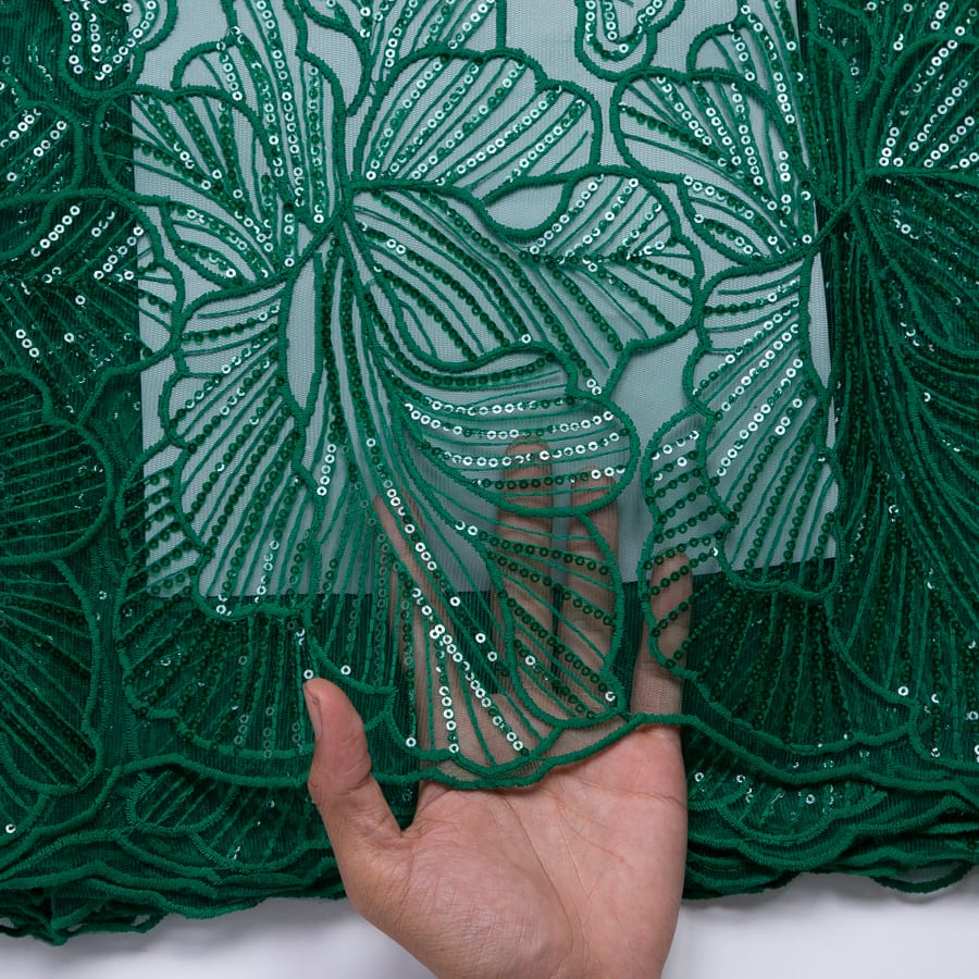 [codex-media-8] African Mesh Lace Fabric, French Net Lace Fabric with Sequins for Sewing Wedding/Party/Prom Dresses image 9