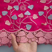 [codex-media-8] Swiss Voile Lace Fabric with Rhinestones, African Cotton 3D Embroidery Lace Fabric for Sewing Wedding Party/Prom Dresses image 9