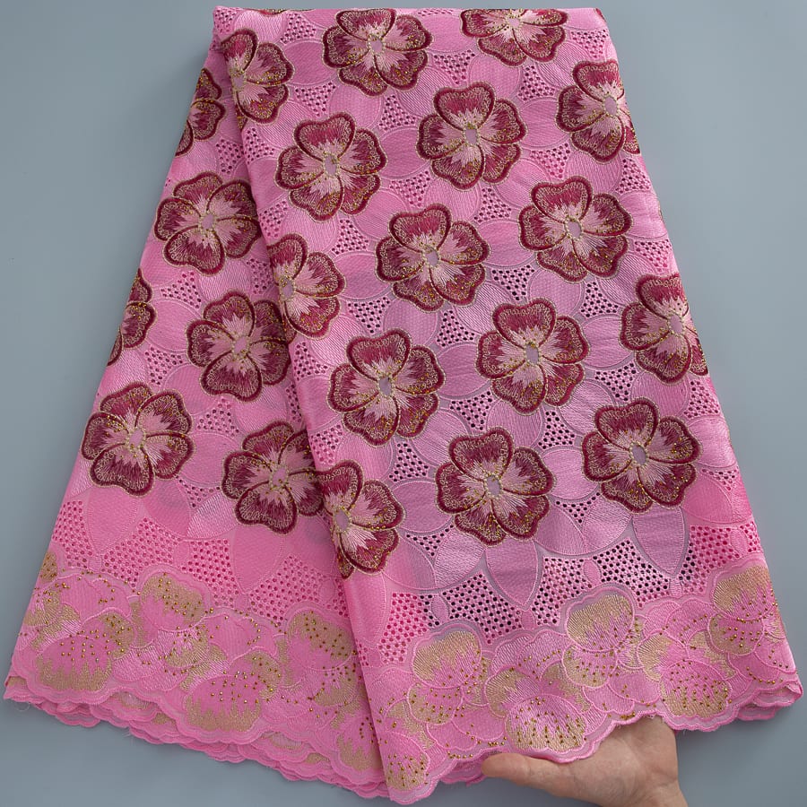 [codex-media-15] African Cotton Lace Fabric with Rhinestones, Swiss Voile Lace Fabric for Sewing Wedding/Party/Prom Dresses image 16