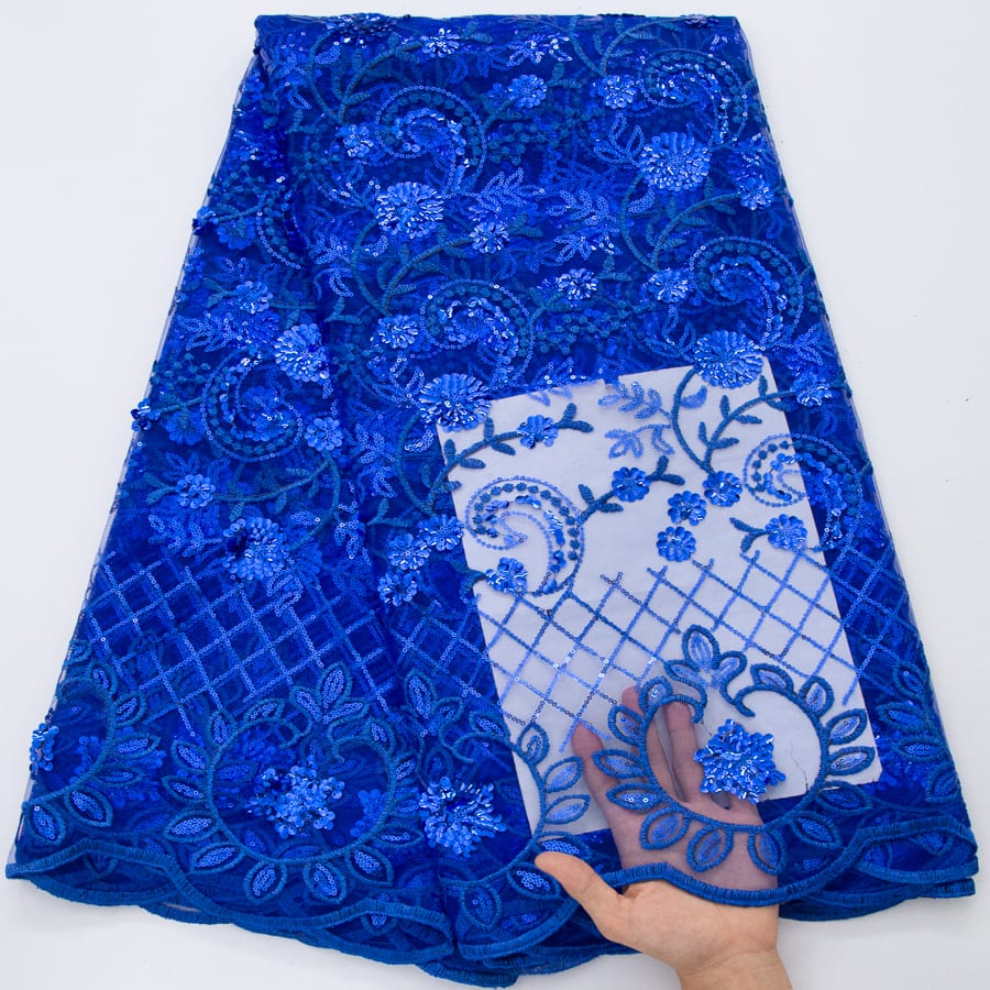 [codex-media-16] African Mesh Lace Fabric, French Net Lace Fabric with Sequins for Sewing Wedding/Party/Prom Dresses image 17