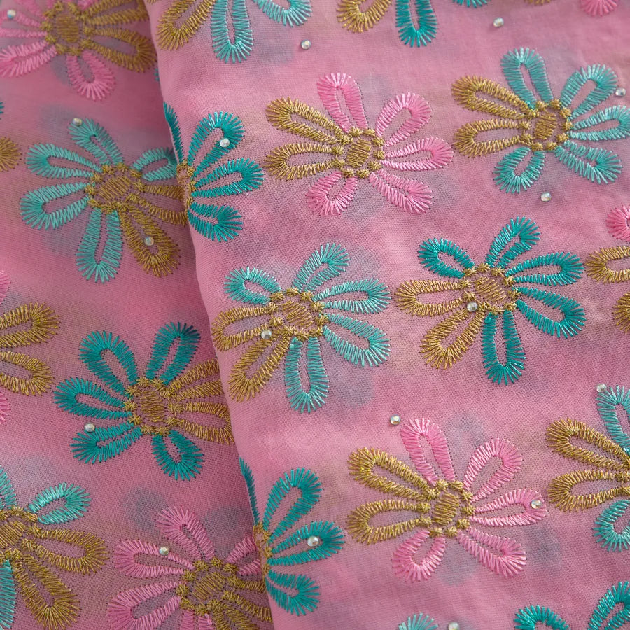 [codex-media-3] Swiss Voile Lace Fabric with Rhinestones | 5 Yards/pc African Cotton Lace Fabric image 4