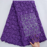 [codex-media-5] African Guipure Cord Lace Fabric with Sequins, Nigerian Water Soluble Lace Fabric for Sewing Wedding/Party/Prom Dresses image 6
