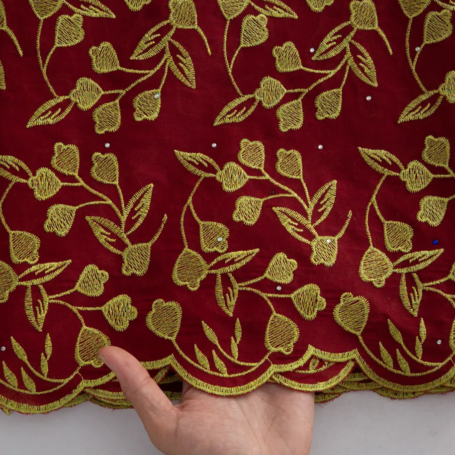 [codex-media-9] White +Gold Swiss Voile Lace Fabric 5 Yards | 4939 image 10