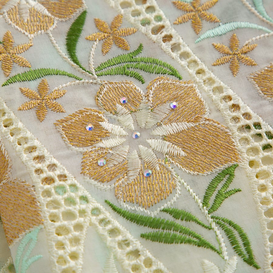 [codex-media-17] Swiss Voile Lace Fabric with Rhinestones | 5 Yards/pc African Cotton Lace Fabric image 18