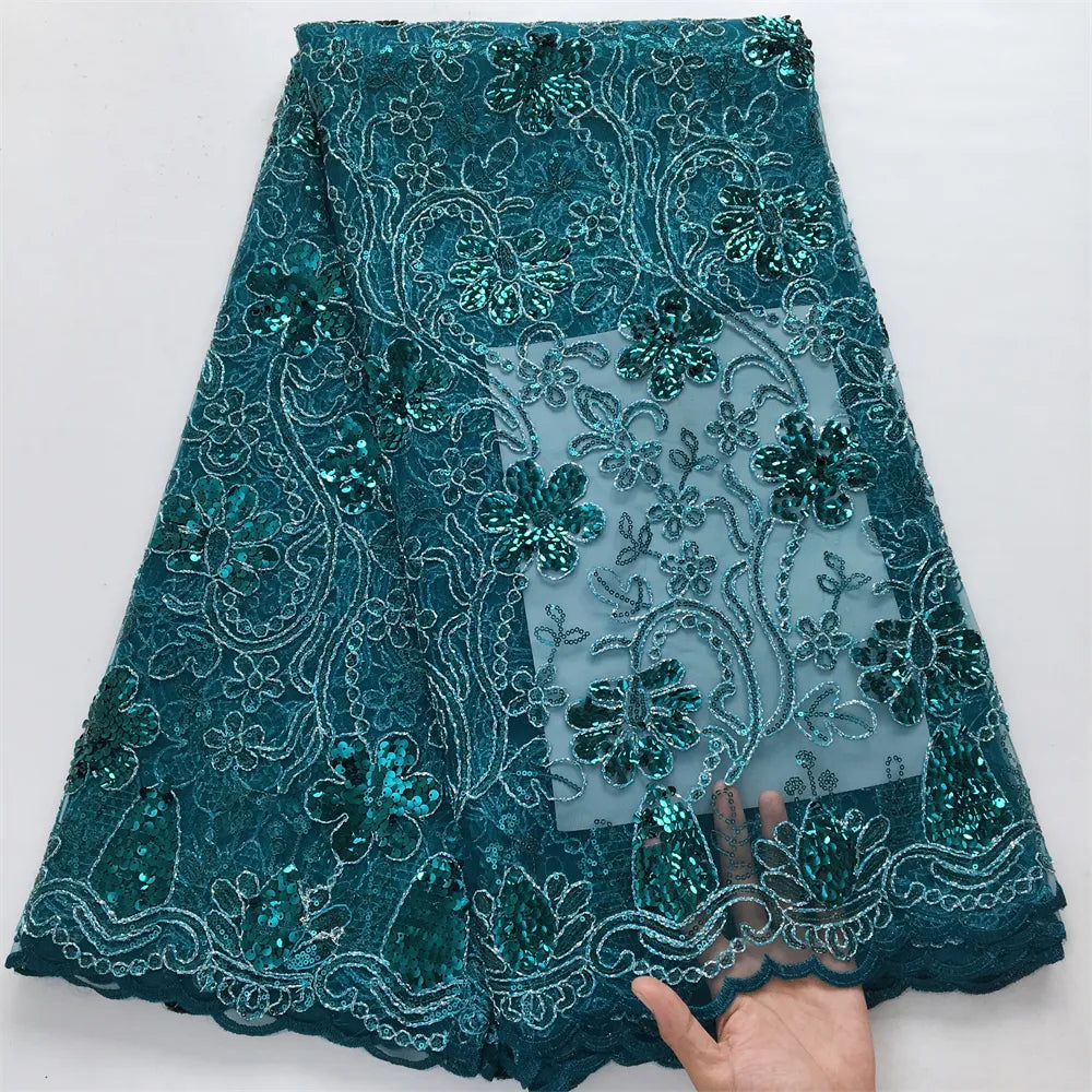 [codex-media-18] African Mesh Lace Fabric 5 Yards | 4931 image 19