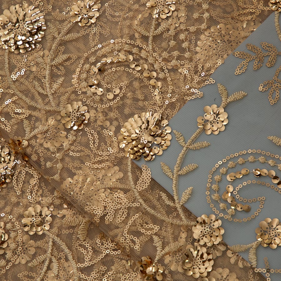 [codex-media-3] African Mesh Lace Fabric, French Net Lace Fabric with Sequins for Sewing Wedding/Party/Prom Dresses image 4