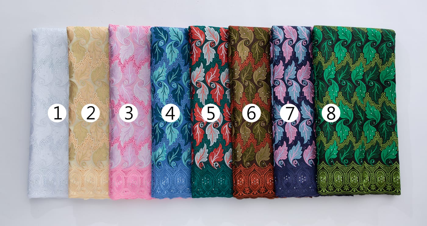 [codex-media-0] Swiss Voile Lace Fabric with Rhinestones, African Cotton Lace Fabric for Sewing Wedding Party/Prom Dresses image 1