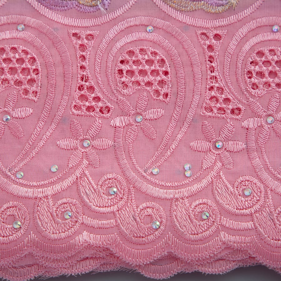[codex-media-15] Swiss Voile Lace Fabric with Rhinestones | 5 Yards/pc African Cotton Lace Fabric image 16