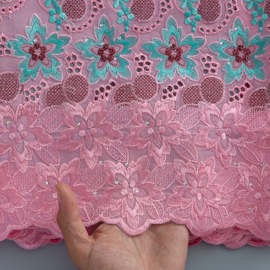 [codex-media-12] Swiss Voile Lace Fabric with Rhinestones, African Cotton Lace Fabric for Sewing Wedding Party/Prom Dresses image 13