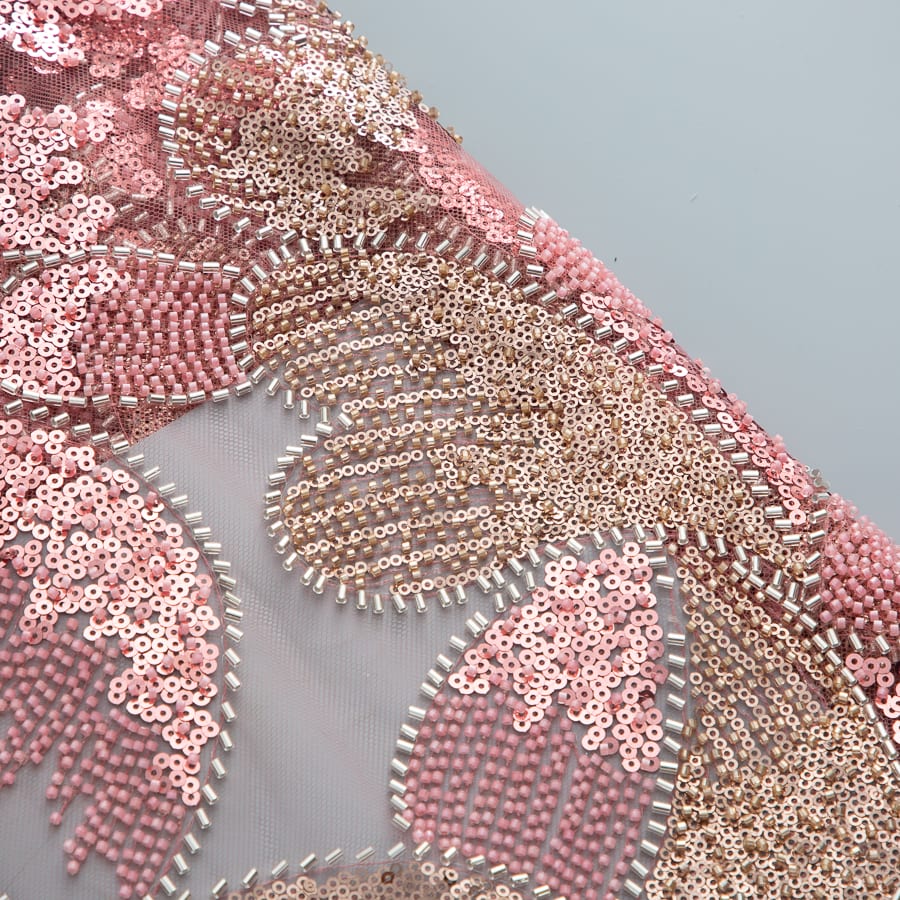 [codex-media-9] French Mesh Lace Fabric with Beads and Sequins, African Lace Fabric for Sewing Wedding Party Dresses image 10