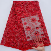 [codex-media-17] African Mesh Lace Fabric, French Net Lace Fabric with Sequins for Sewing Wedding/Party/Prom Dresses image 18