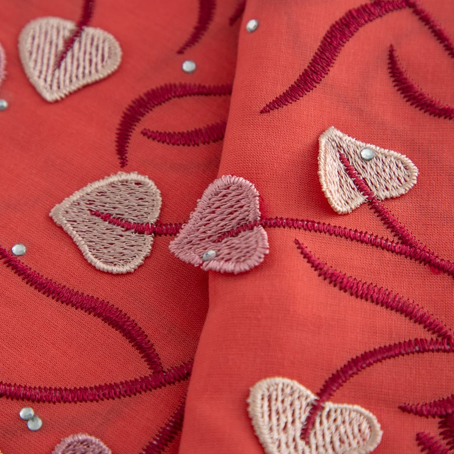 [codex-media-6] Swiss Voile Lace Fabric with Rhinestones, African Cotton 3D Embroidery Lace Fabric for Sewing Wedding Party/Prom Dresses image 7