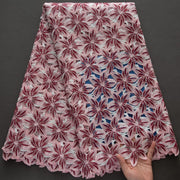 [codex-media-4] African Guipure Cord Lace Fabric with Rhinestones image 5