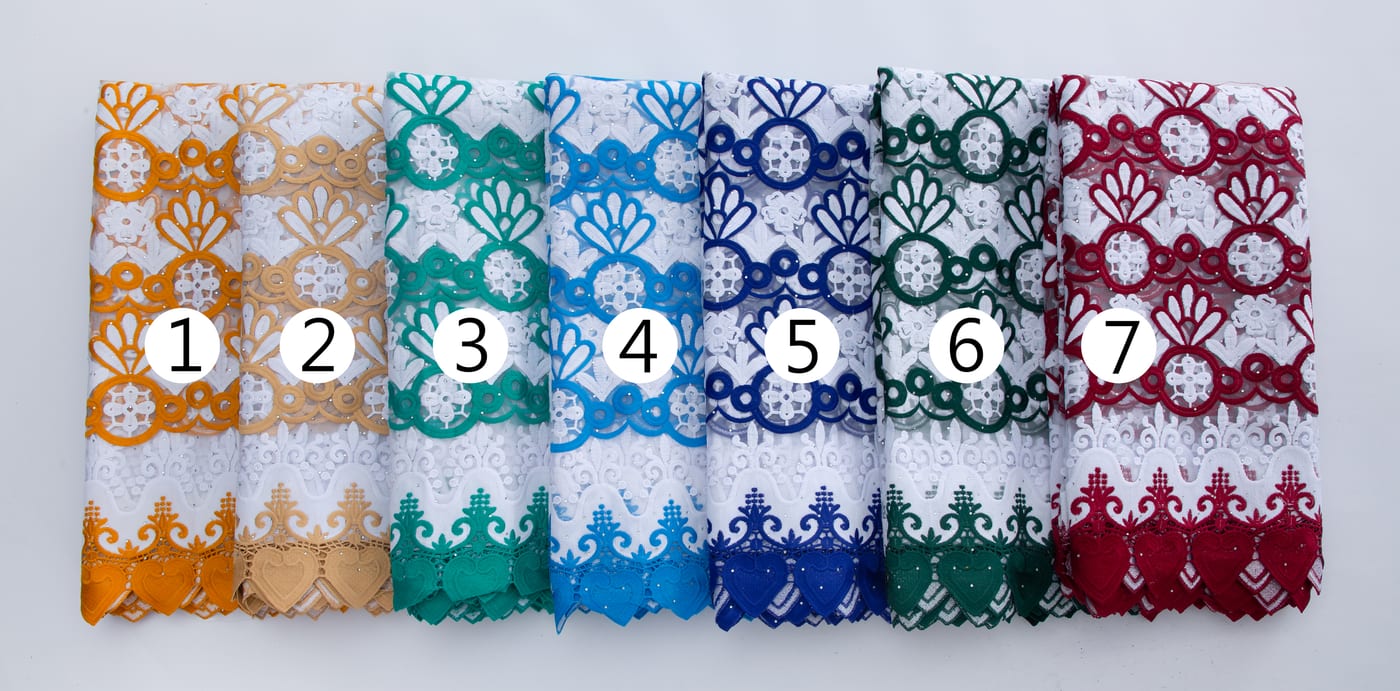 [codex-media-14] African Mesh Milk Silk Lace Fabric, French Net Lace Fabric with Sequins for Sewing Wedding/Party/Prom Dresses image 15