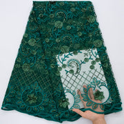 [codex-media-18] African Mesh Lace Fabric, French Net Lace Fabric with Sequins for Sewing Wedding/Party/Prom Dresses image 19