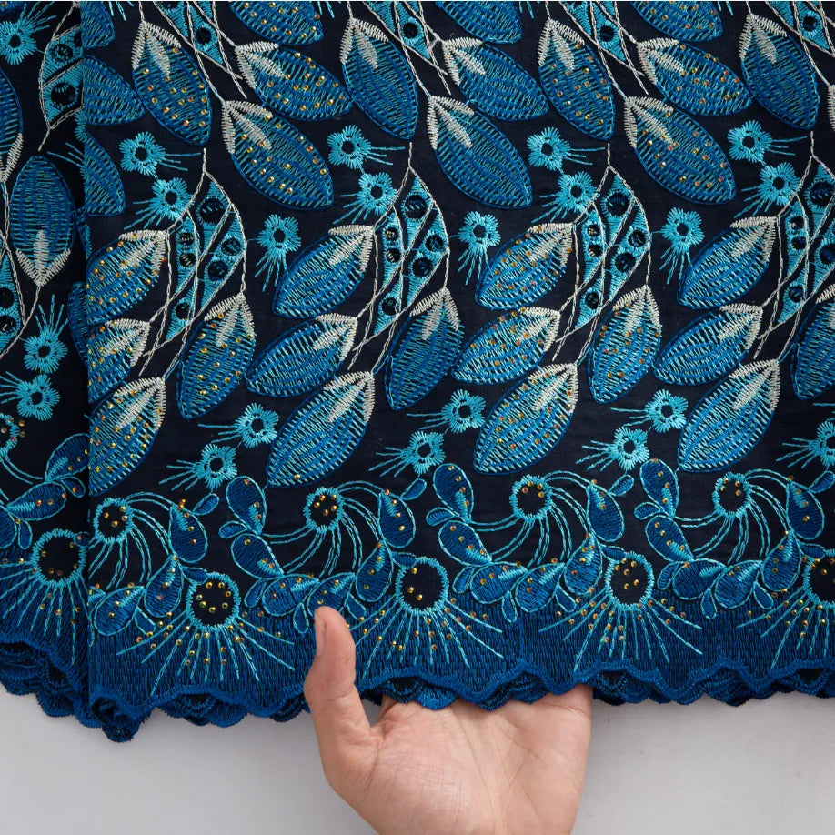 [codex-media-1] Royal Blue Swiss Voile Lace Fabric 5 Yards | 4936 image 2